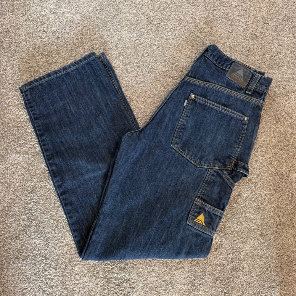 Levis SilverTab Carpenter Jeans Mens 32x36 Dark Wash Baggy Wide Leg Denim Indigo